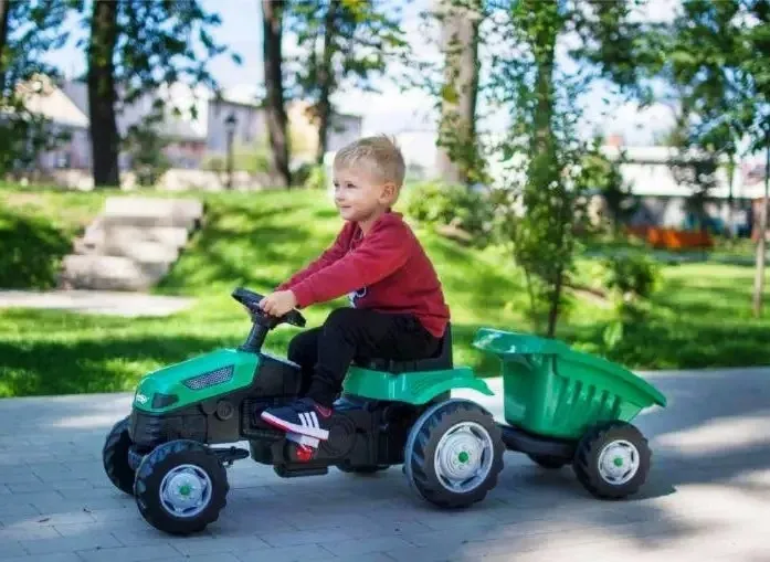 Детски трактор с педали Active с ремарке, Зелен, до 50кг | Iguana.bg 8
