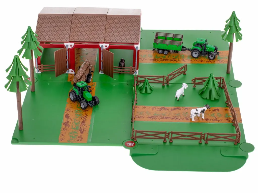 Детска ферма с 3 животни, 2 трактора с ремаркета и сгради 102 части | Iguana.bg 16