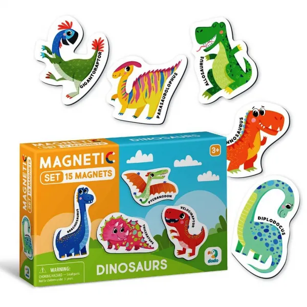 Магнити Динозаври, 15 елемента комплект, DODO 1