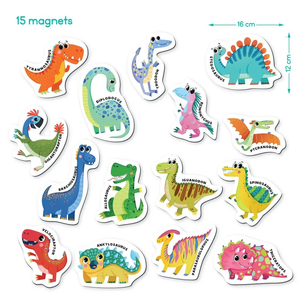 Магнити Динозаври, 15 елемента комплект, DODO 4