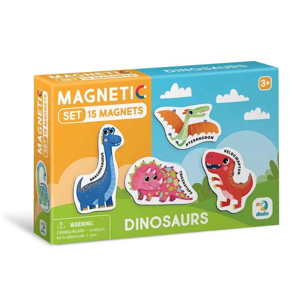 Магнити Динозаври, 15 елемента комплект, DODO 5