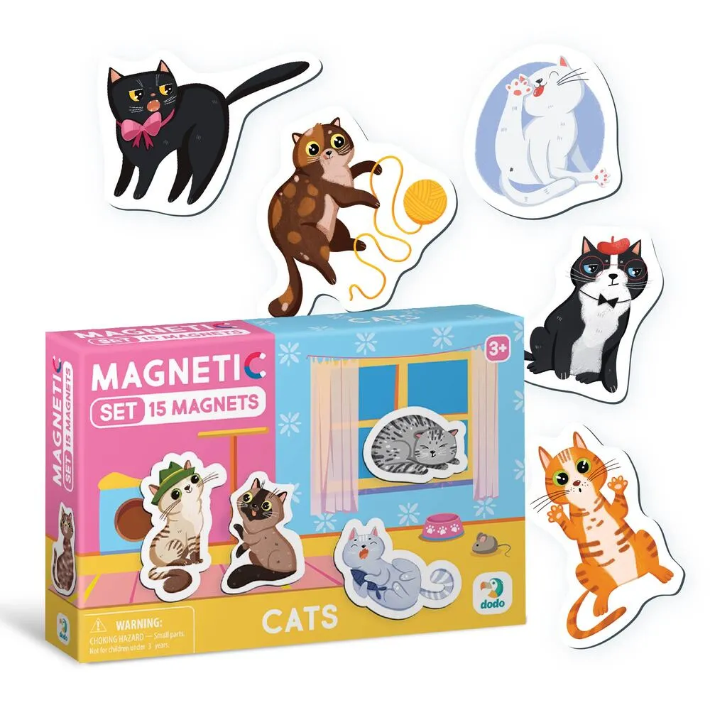 Магнити Забавни котки, 15 елемента комплект, DODO 1