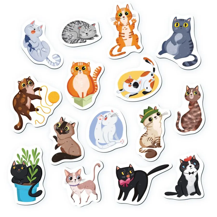 Магнити Забавни котки, 15 елемента комплект, DODO 4