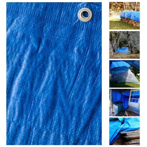 Полиетиленово платнище с UV защита Размер: 2 х 3м син цвят, с халки 1