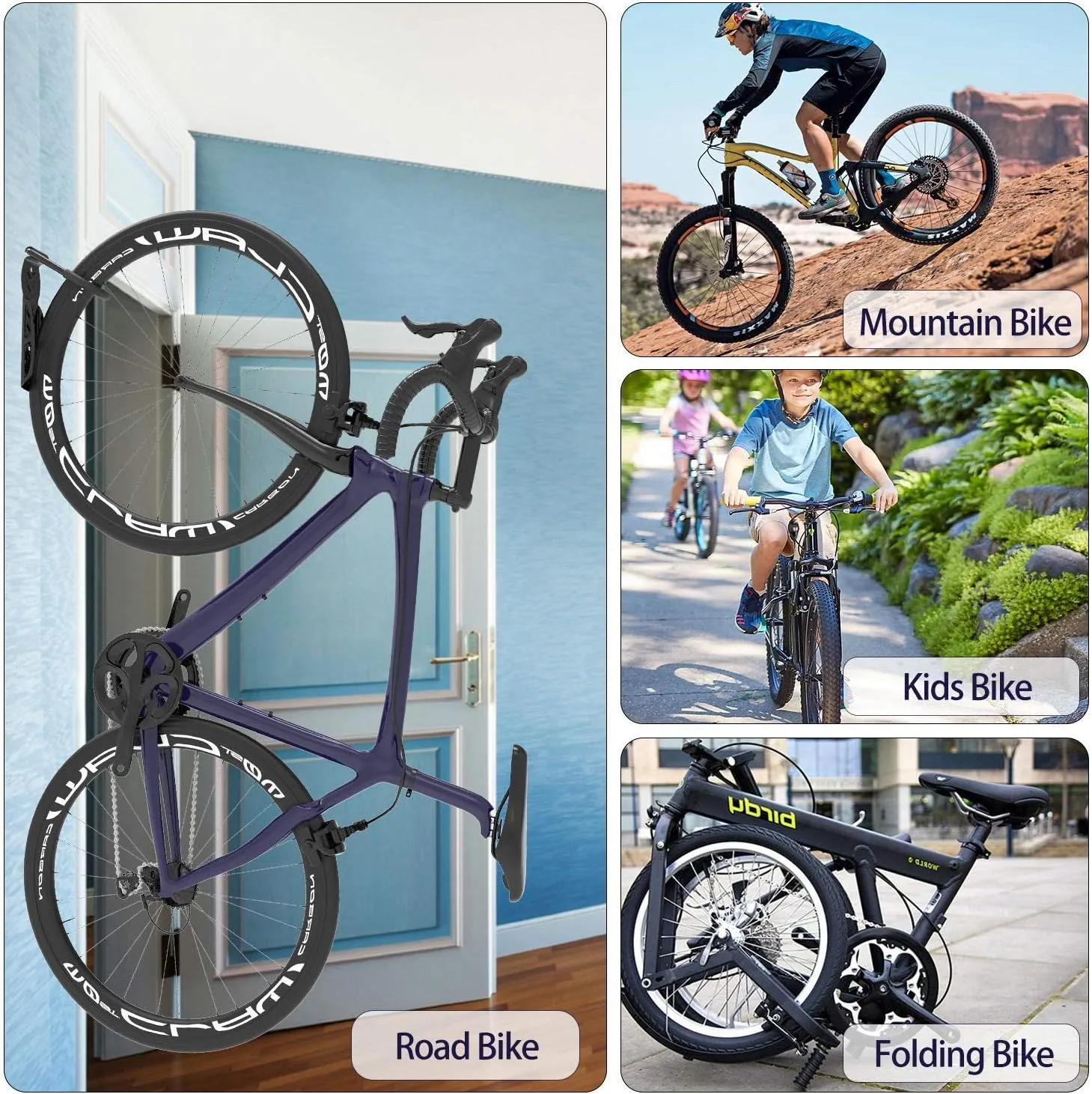 Закачалка за велосипед, стенна стойка за колело до 25кг 9