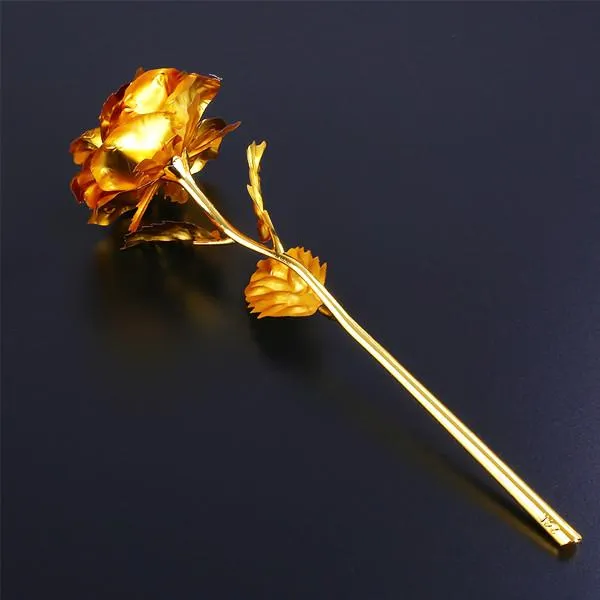 Златна роза 24 карата покритие със стойка LOVE 9