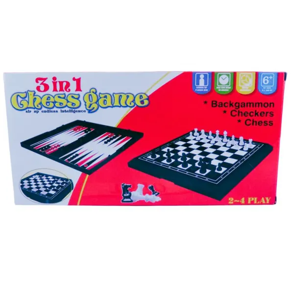 Шах 3 в 1, шах, табла и шашки