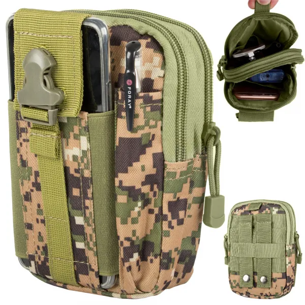Чанта за колан, тактическа за лов, спорт, катерене, камуфлаж пиксел 1
