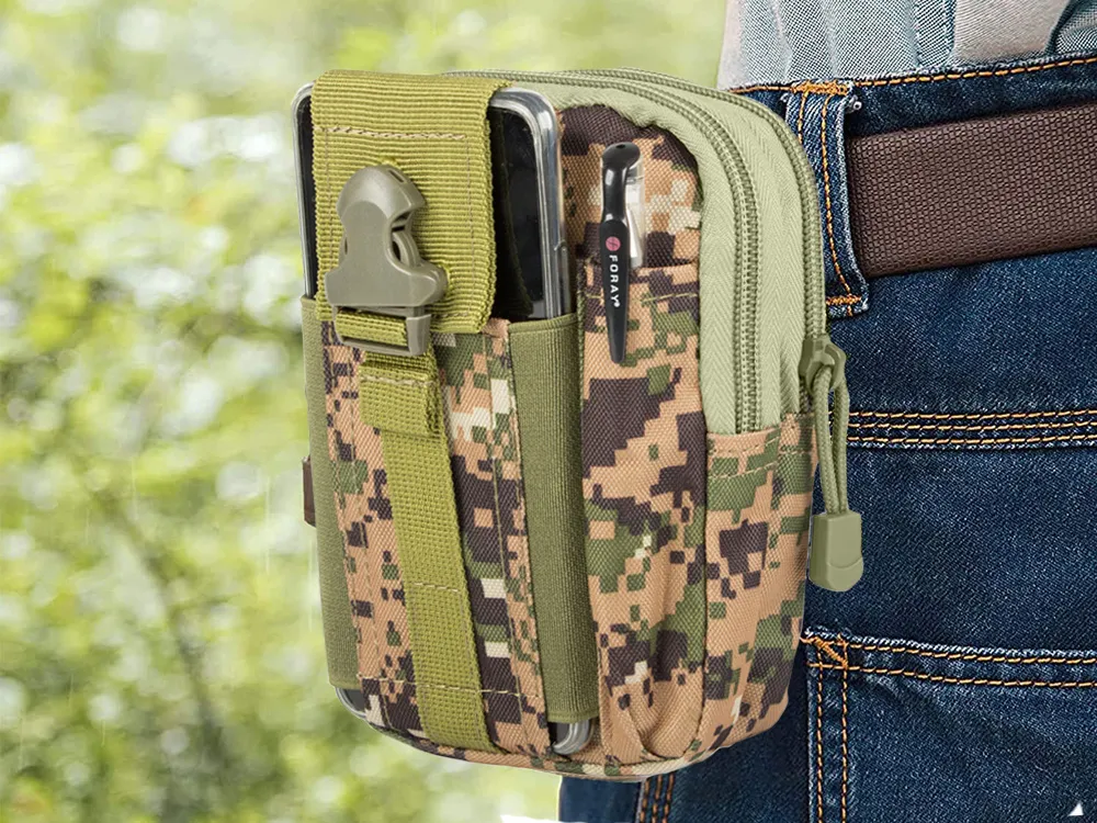 Чанта за колан, тактическа за лов, спорт, катерене, камуфлаж пиксел 3