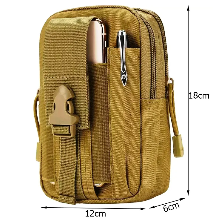 Чанта за колан, тактическа за лов, спорт, катерене, зелена 7