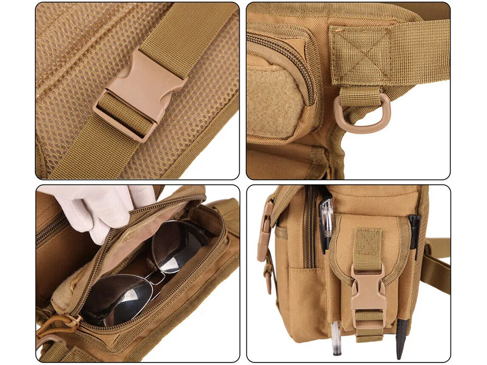 Тактическа чанта за кръст и крак, военна с 6 джоба 9