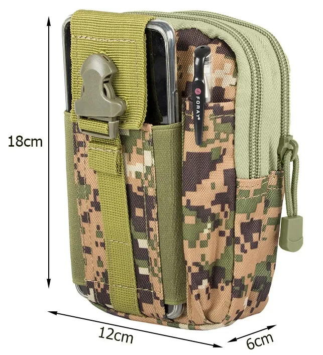 Чанта за колан, тактическа за лов, спорт, катерене, камуфлаж пиксел 6