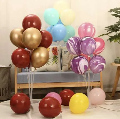 7 броя Стойка за балони 70см височина, поставка 7 балона 17