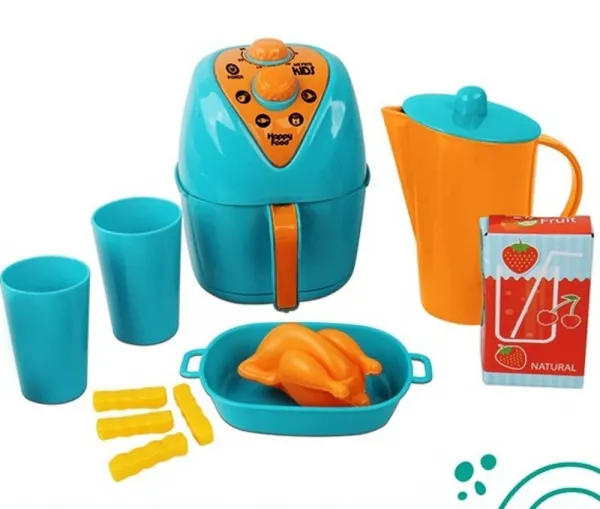 Детски кухненски комплект с еър фрайер, кана и готварски аксесоари 1