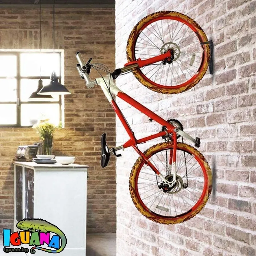 Закачалка за велосипед, стенна стойка за колело до 25кг 14