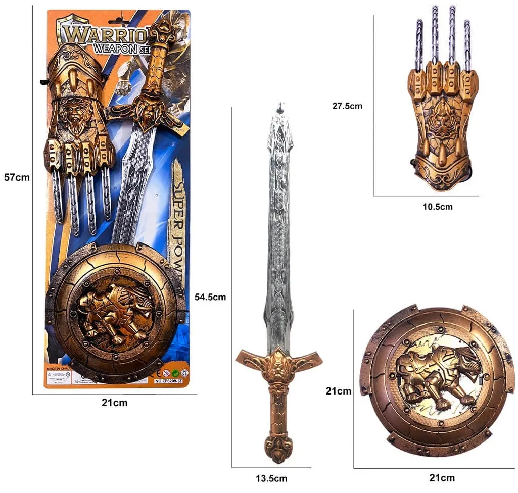 Гладиаторски меч, щит и протектор за ръка  6