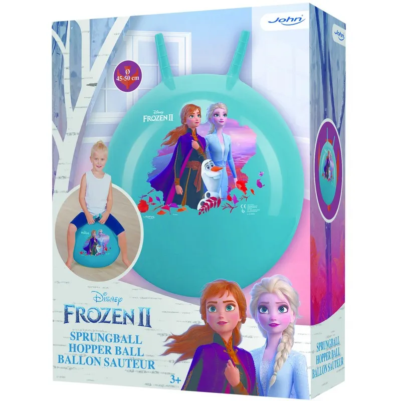 Топка за скачане Disney Frozen, 50см, с дръжки, JOHN