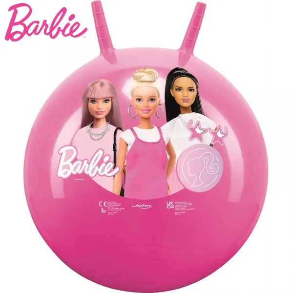 Топка за скачане Barbie, 50см, с дръжки, Барби, JOHN