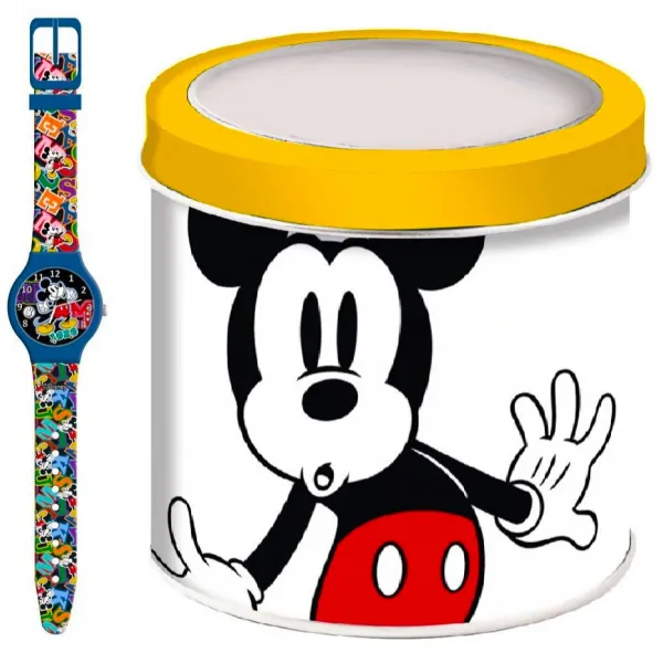 Часовник Disney Mickey Mouse, Мики Маус със силиконова каишка в метална кутия 1