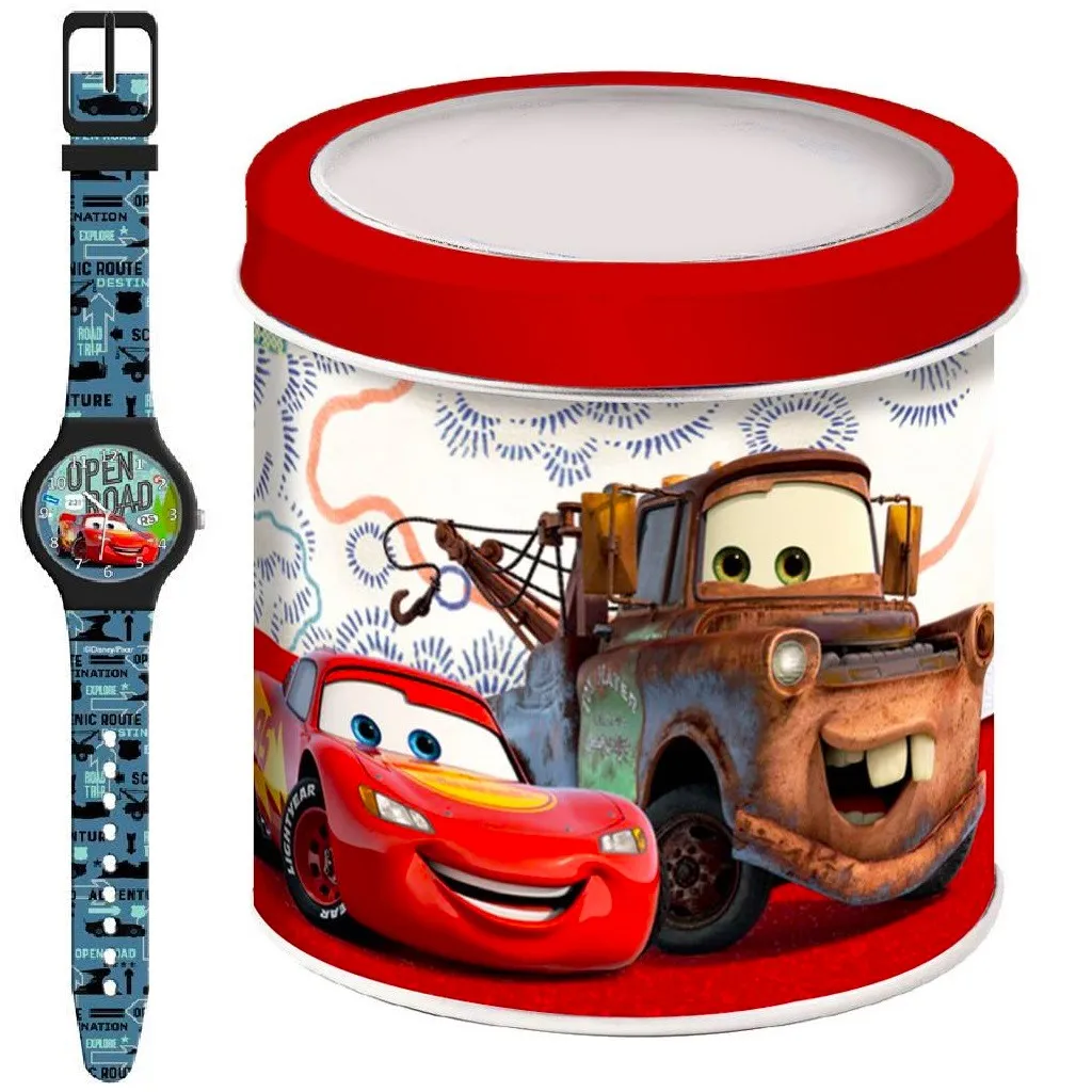 Часовник Disney Cars, Колите със силиконова каишка в метална кутия 1