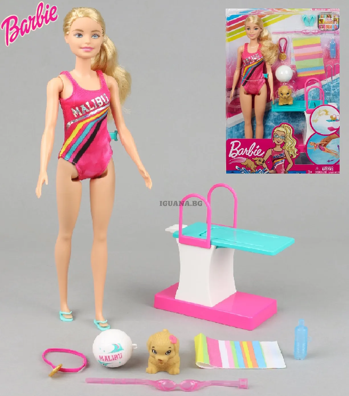 Кукла Barbie Барби - Плувкиня с домашния си любимец 1