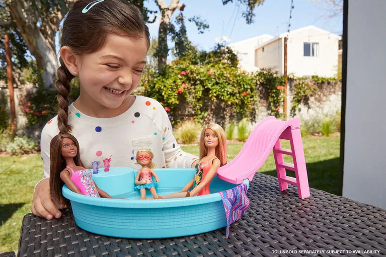 Кукла Барби Barbie - Комплект Басейн с водна пързалка 2
