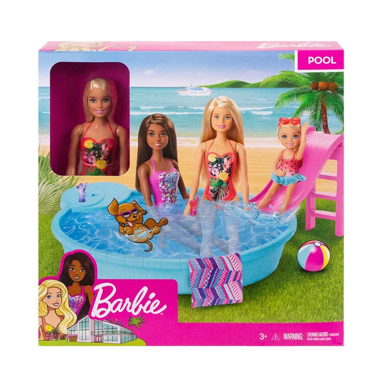 Кукла Барби Barbie - Комплект Басейн с водна пързалка 3