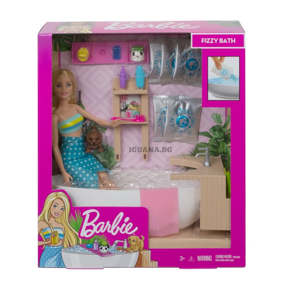 Кукла Барби Barbie - СПА Комплект за игра вана с мехурчета 4