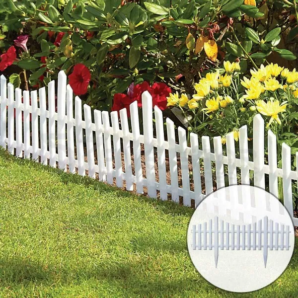 Декоративна ограда, 4 части,  240х32см, бял цвят 1
