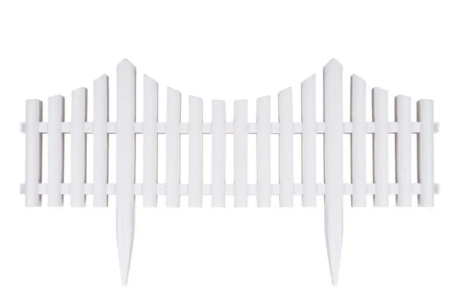 Декоративна ограда, 4 части,  240х32см, бял цвят 3