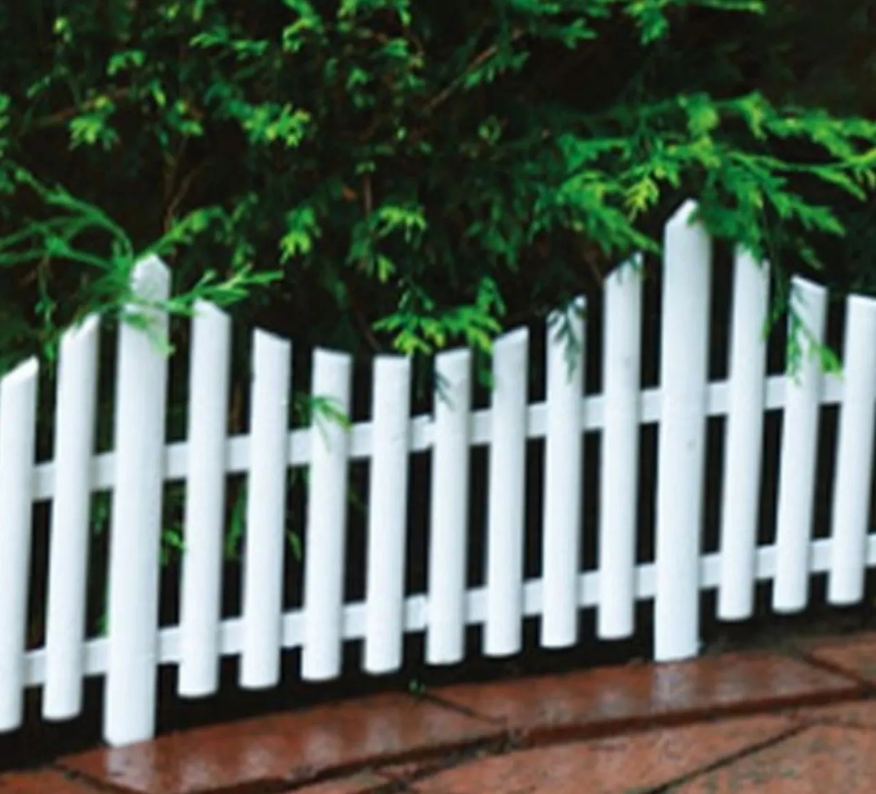 Декоративна ограда, 4 части,  240х32см, бял цвят 4