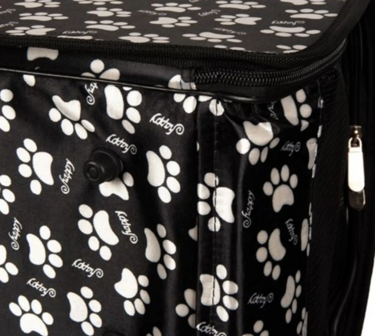 Чанта за пренос на домашни любимци, черна с лапички, 44х22х26см 5