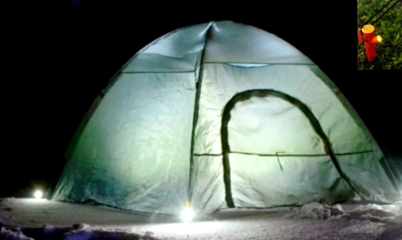 Светещи колчета за палатка LED, 4 броя в комплект 2