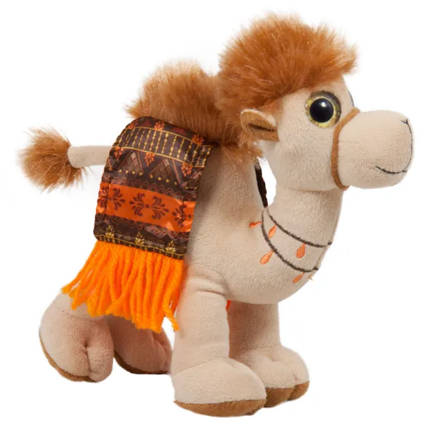 Плюшена камила със шарено седло Кафяв, 19см