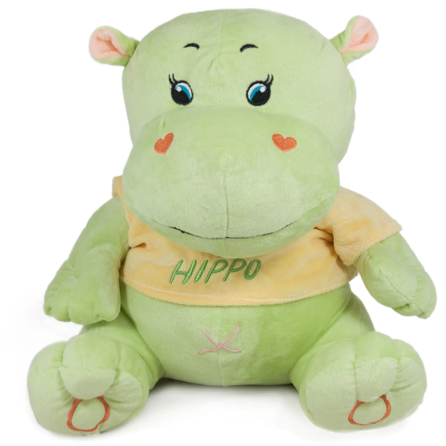 Хипопотам с тениска Зелен, 40см