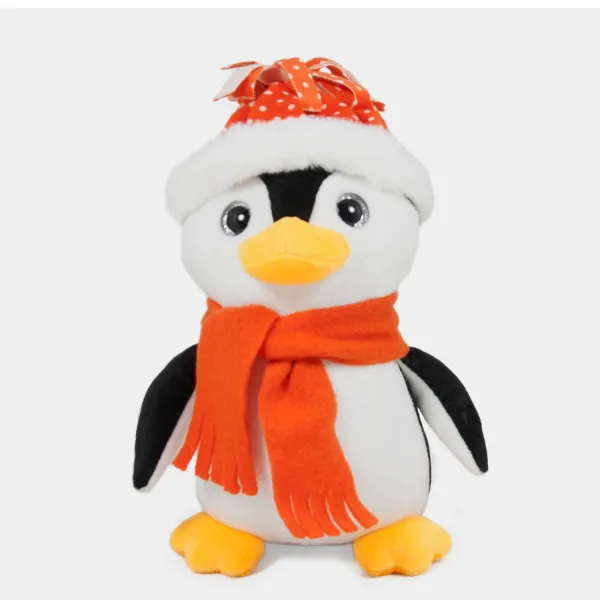 Плюшен пингвин с шапка и шал Оранжев, 23см 