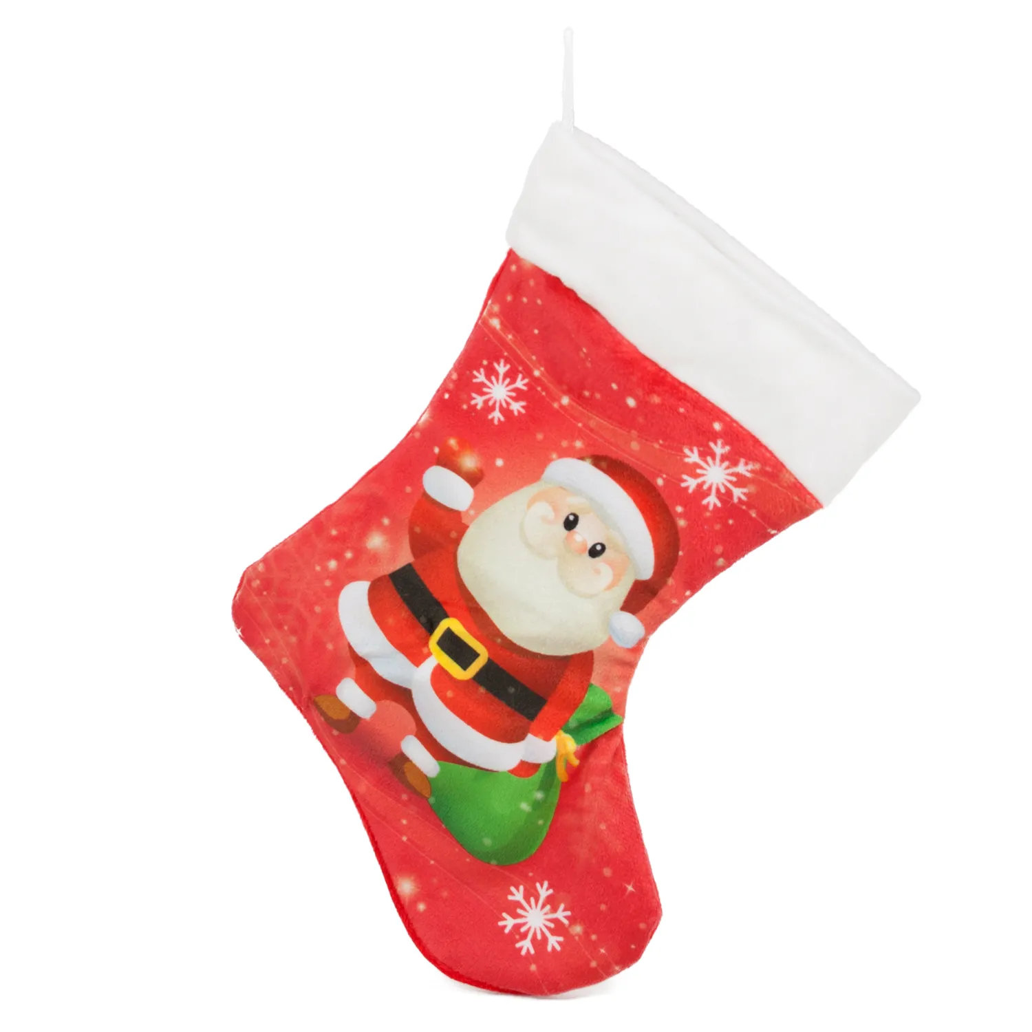 Коледен чорап Червен с Дядо Коледа, 23 см