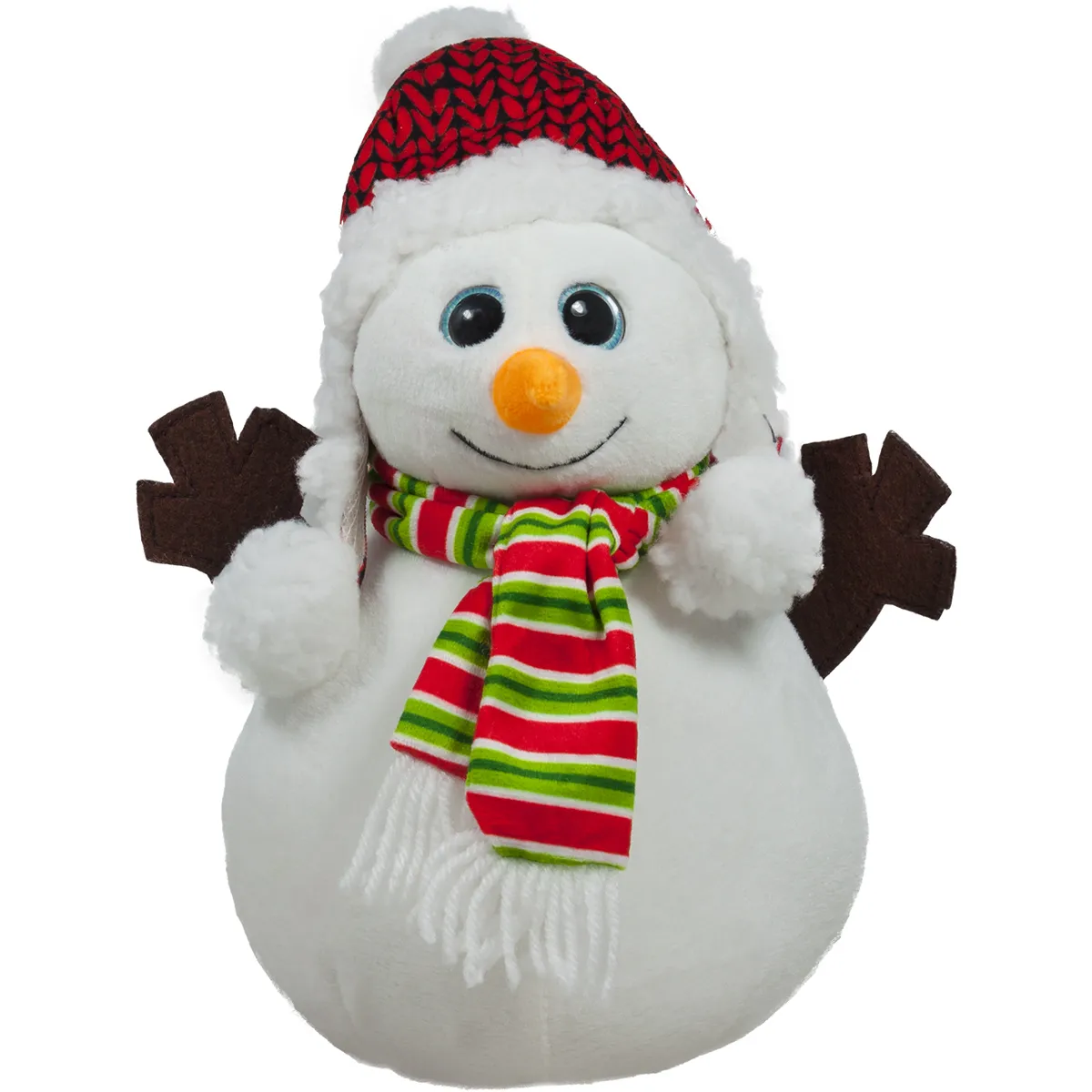 Плюшен снежен човек с шапка и шал, 20см