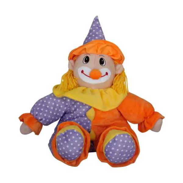 Бебешки плюшен клоун Лилав и оранжев 32 см