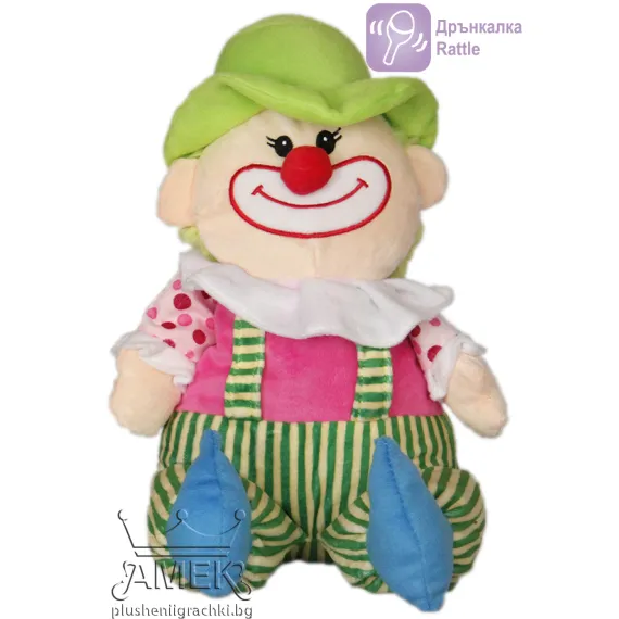 Бебешки клоун Със зелена шапка 22 см