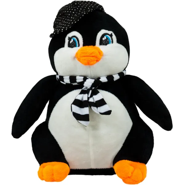 Пингвин с шал и шапка 22см
