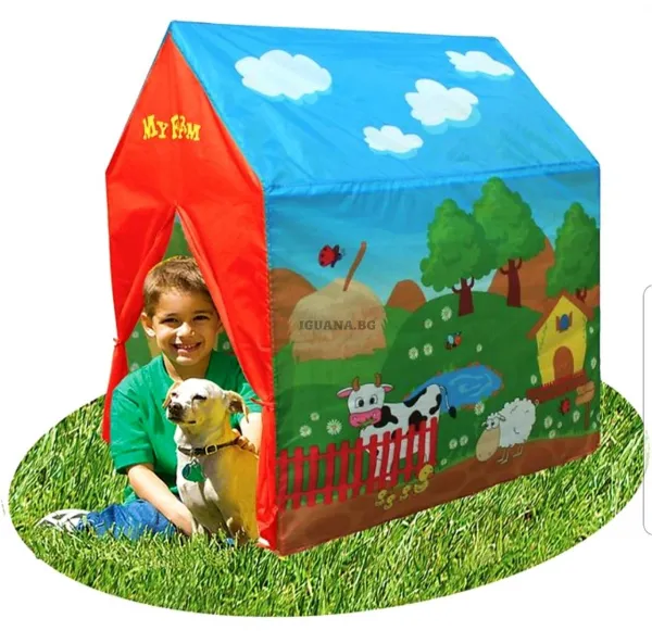 Детска къщичка палатка ФЕРМА 95x72x102см