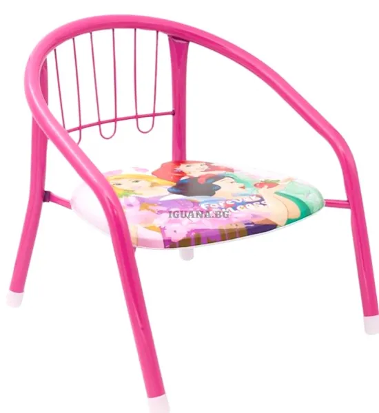 Метален детски стол Принцесите PRINCESS, 36х35х34см 1