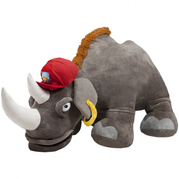 Плюшен носорог с шапка 45х60 см