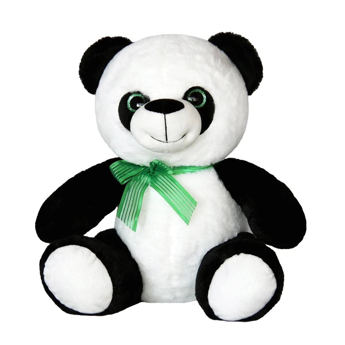 Панда със зелена панделка, 18см 2