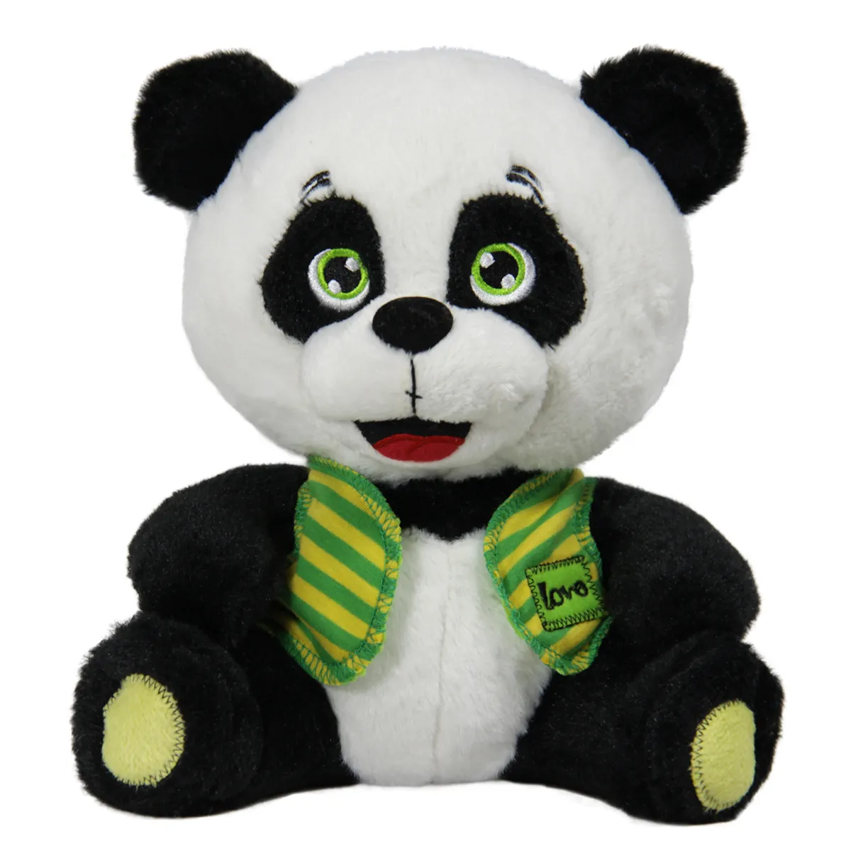 Панда със зелен елек 20см