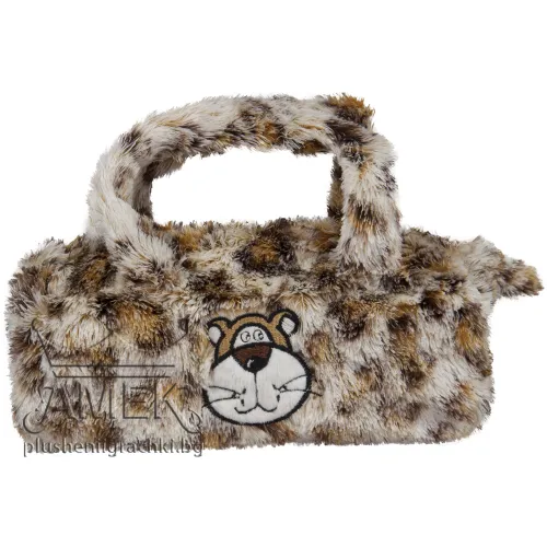 Плюшена чантичка с диви животни Леопард 20 см