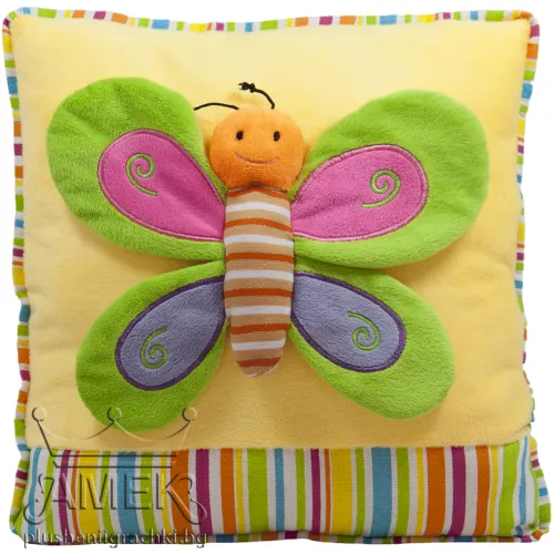 Възглавница с пеперуда| 6 цвята Жълт 30х30 см