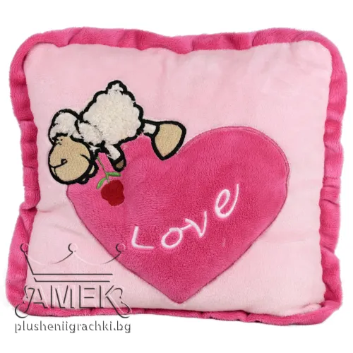 Възглавница с овчица| 2 цвята Розов 35х39 см
