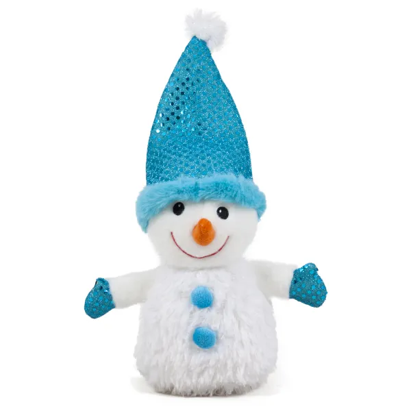 Снежен човек със зимна шапка Със синя шапка 22 см